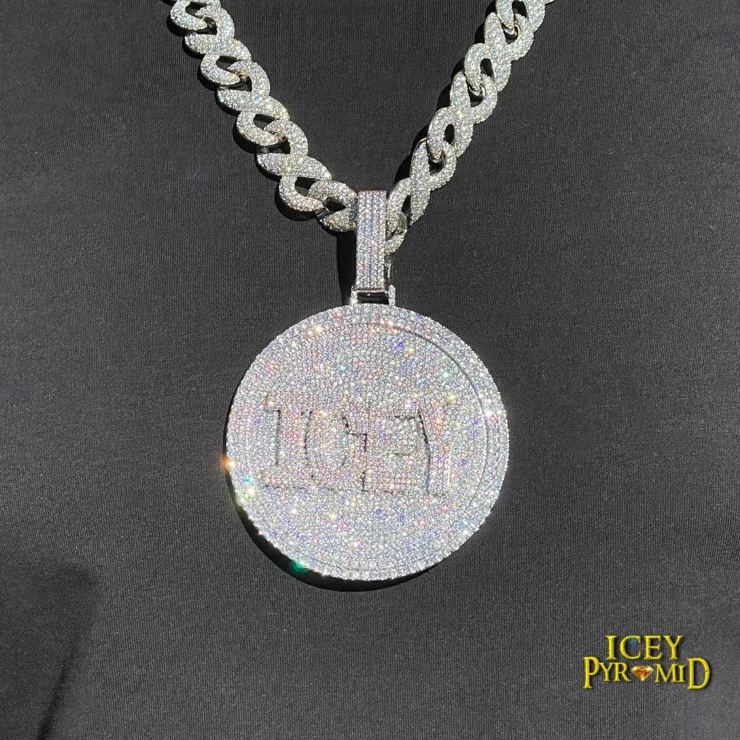 Disc Edition Iced Out Personalized Custom Name Necklace Pendant – Luxury Hip Hop Jewelry for Men & Women - CaratixJewelry